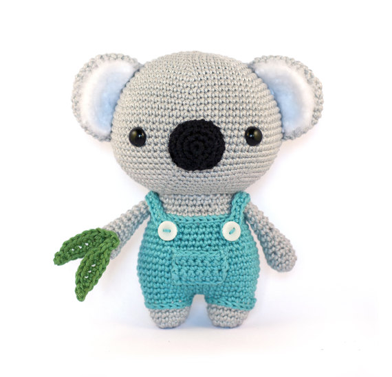 Adorable Koala Crochet Pattern Wearing A Dungaree