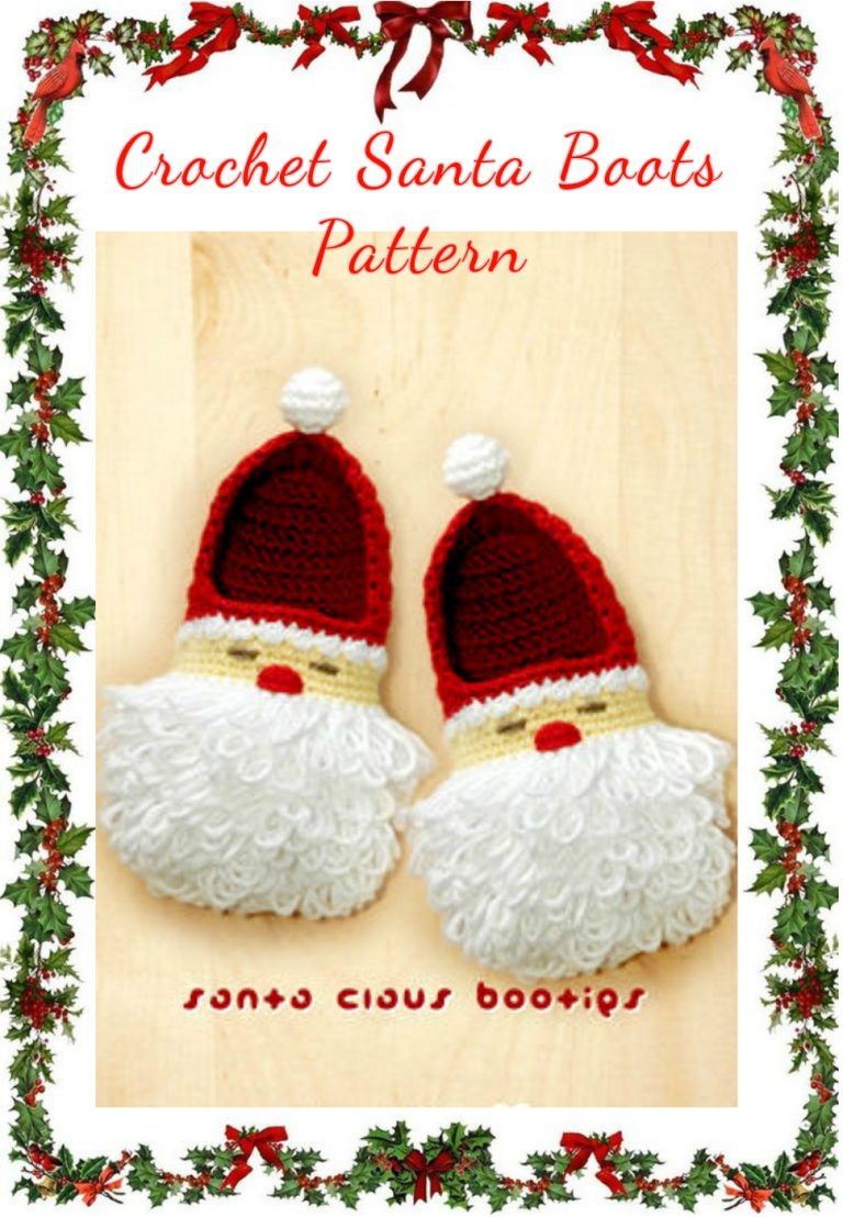 11 Crochet Christmas Slippers Santa Boot Patterns - Crochet News