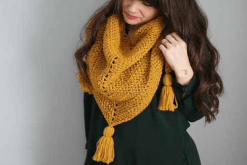 herringbone crochet stitch scarf