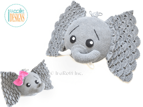 easy to follow crochet elephant pillow Pattern