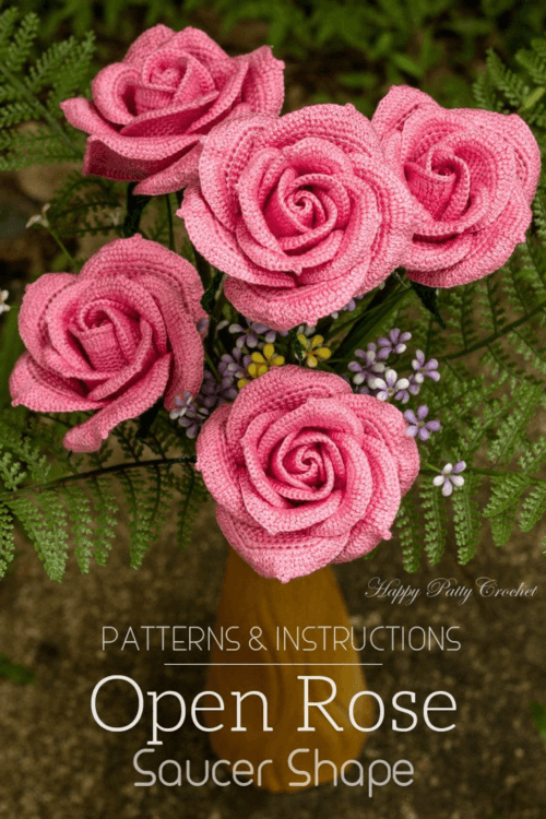 crochet rose pattern open rose