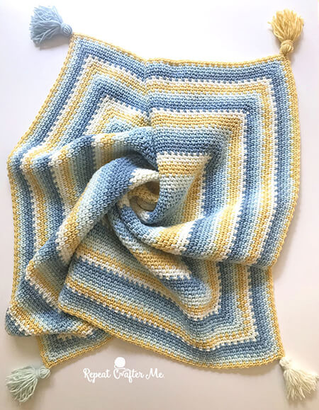 Moss Stitch in Square Blanket