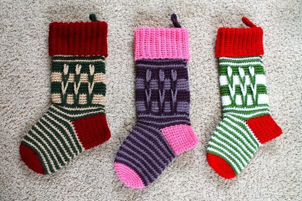 Crochet Happy Homestead Christmas Stocking Pattern - Yarn Godess