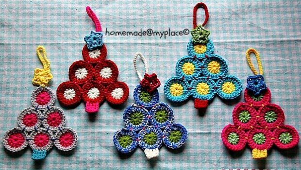 Colorful Crochet Christmas Tree Decorations