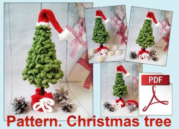 Crochet Christmas Tree Pattern by Knittoy World