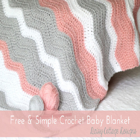 Peppy Pink Baby Blanket Crochet Pattern by Daisy Cottage Designs