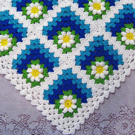 Mitered Summer Daisy Baby Crochet Blanket Pattern by Ravelry