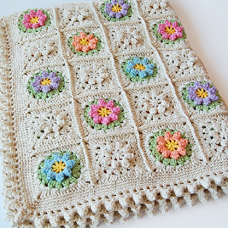 Primavera flowers baby blanket Crochet Pattern by Dada