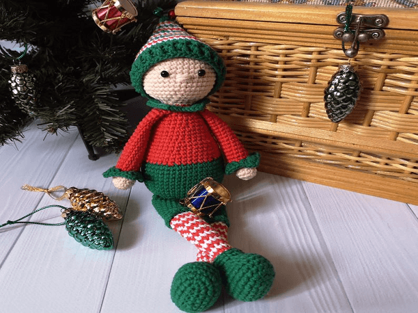 Christmas Crochet Elf Pattern by Funny Stitch