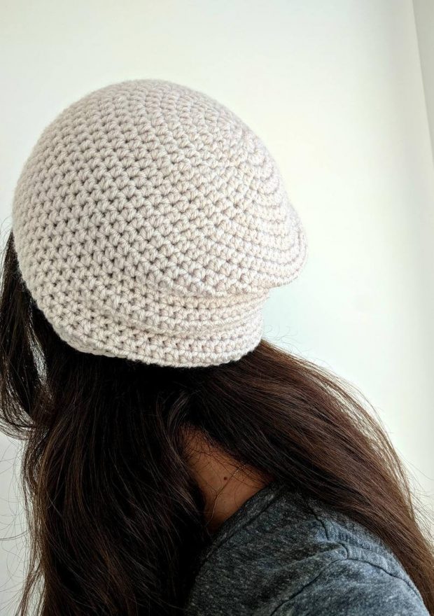 Simple Crochet Beanie Pattern Back View