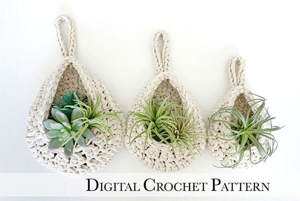 Teardrop Crochet Basket Pattern Sizes