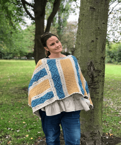 Autumn Rain Crochet Poncho Pattern by Loopy Mabel