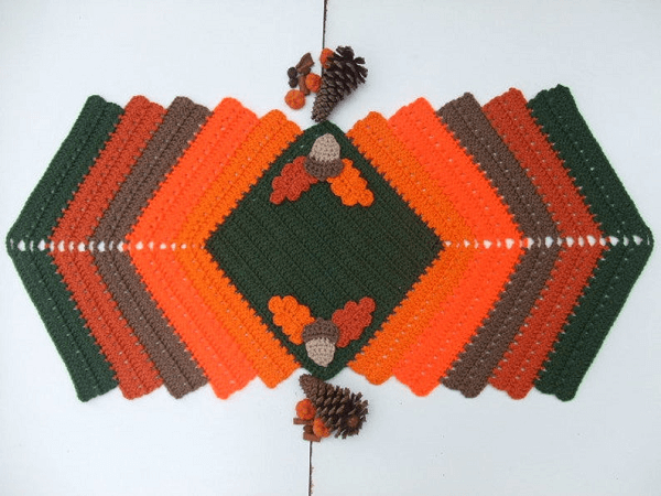 Autumn Splendor Table Runner Crochet Pattern by Crochet Village