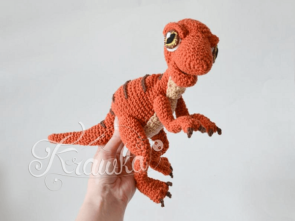 Baby Raptor Dinosaur Crochet Pattern by Krawka