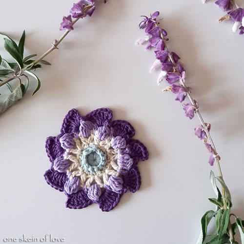 Free Blooming Pinwheel Crochet Flower Pattern Purple Flower