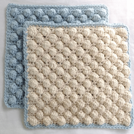 Bobble Stitch Dishcloth/Washcloth Crochet Pattern by Sunny And Stitch