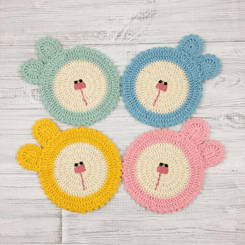 Bunny Coasters Crochet Pattern by Tikva Patterns