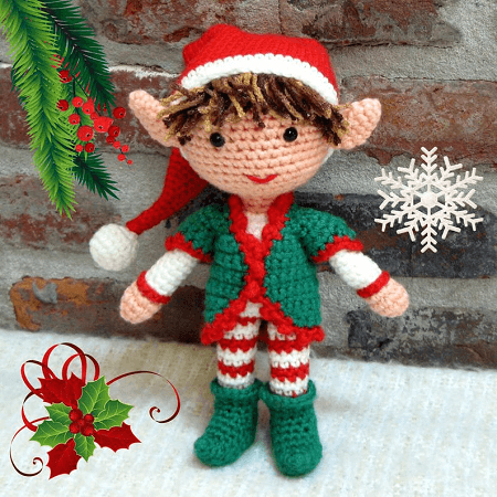 Christmas Boy Amigurumi Elf Crochet Pattern by Crochet Cute Dolls