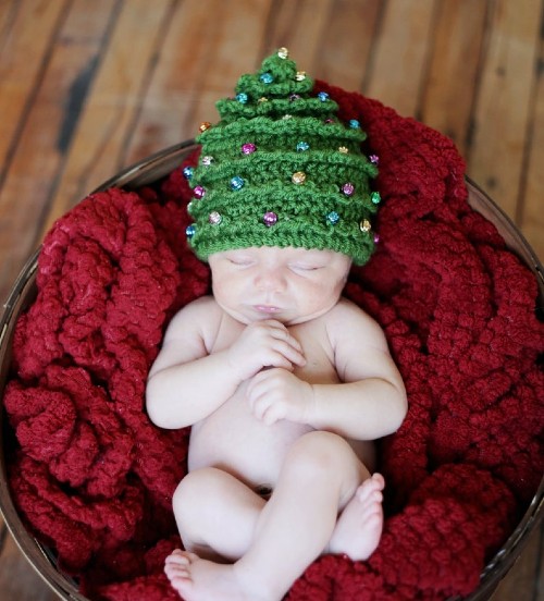 baby christmas tree hat