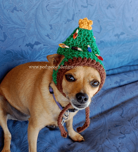 Christmas Tree Dog Hat Crochet Pattern by Posh Pooch Designs