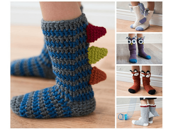 Crochet Animal Socks Pattern by MJs Off The Hook Designs