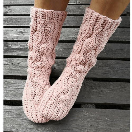 Crochet Wave Socks Pattern by PDF Pattern Design