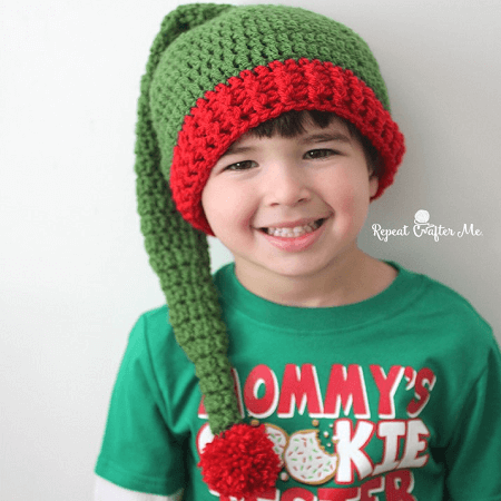 Crochet Elf Hat Pattern by Repeat Crafter Me
