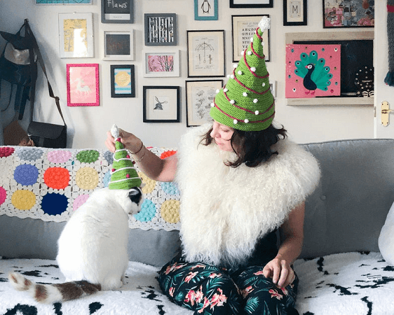 Crochet Christmas Tree Hat Free Pattern by Dora Does