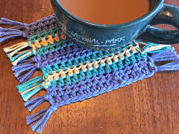 Crochet Coaster for Beginners Pattern by Hooked Homemade Happy