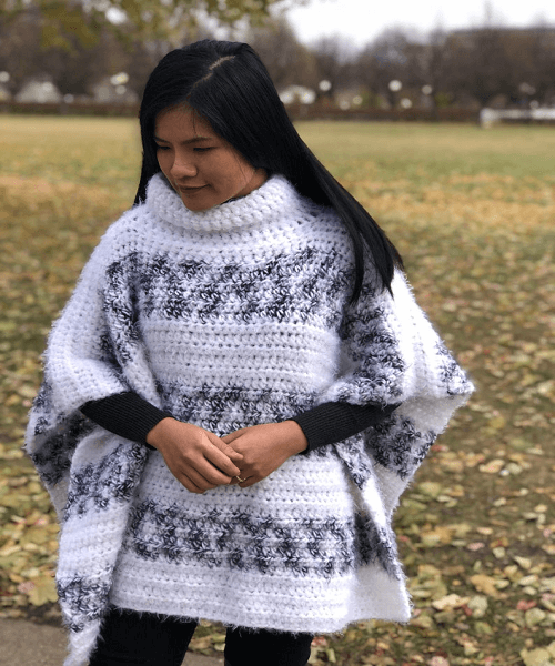 Poncho with sleeves