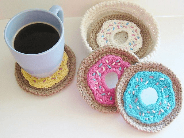 Crochet Doughnut Coasters Pattern by Crochet Dreamz