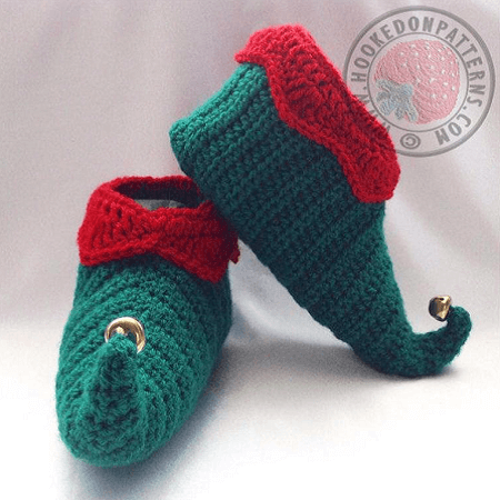 Crochet Elf Slippers Pattern by Hookedo Patterns