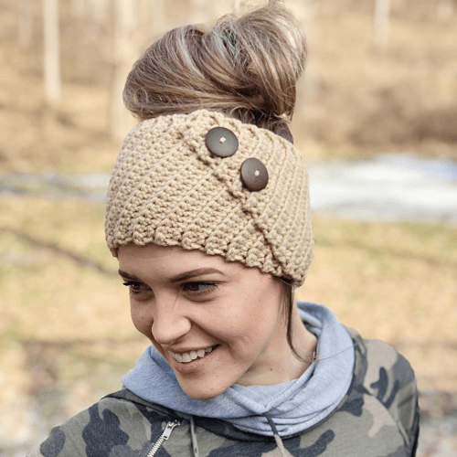 Crochet Kelsi Headband Pattern by The Plush Pineapple
