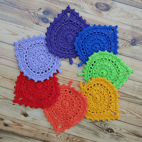 Crochet Leaf Coasters Pattern by Katherine Laight