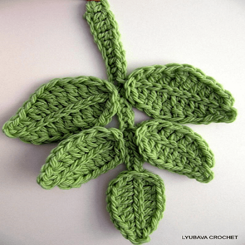 Crochet Leaf Branch Pattern by Lyubava Crochet