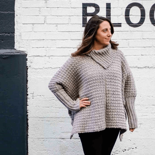 Crochet Poncho With Sleeves Pattern by Make And Do Crew