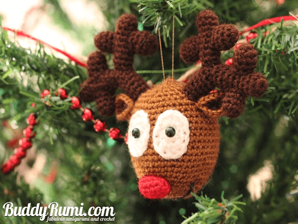 Rudolph Reindeer Ornament Crochet Pattern by Ana Rosa 