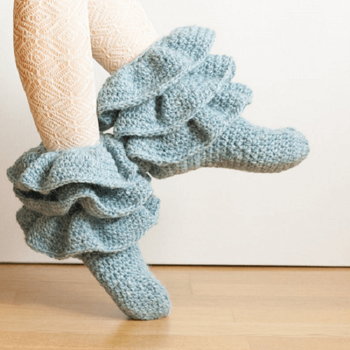 Crochet Ruffled Socks Pattern by Whisper Twister