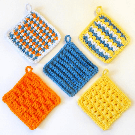 Crochet Scrubbie Dishcloth Set Pattern by Crochet Spot Patterns