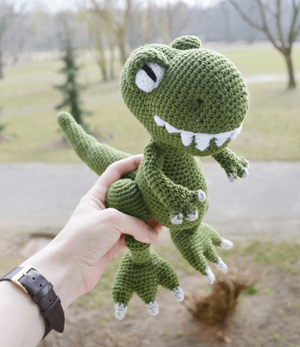 Crochet T-rex Dinosaur Pattern by Amigurumi Joys