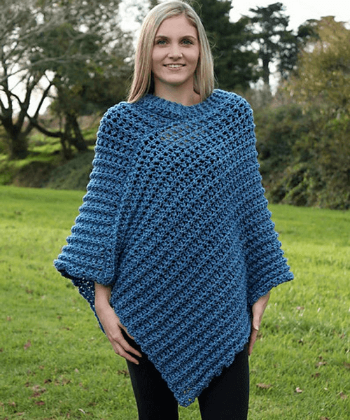 Crochet Tweed Poncho Pattern by Holland Designs