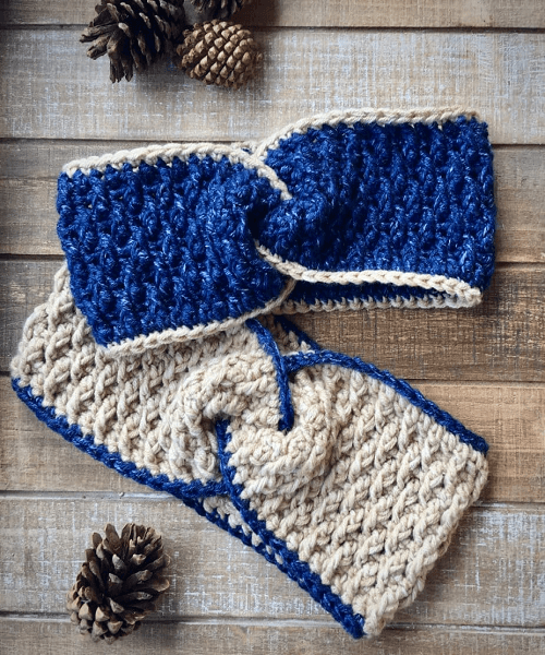 Crochet Twist Headband Pattern by Nana's Crafty Home
