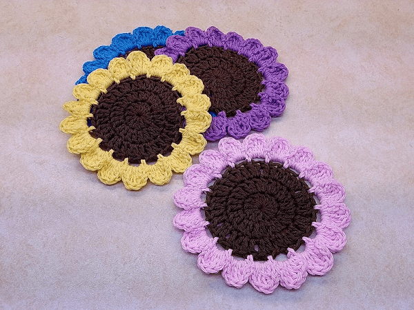 Crochet Wildflowers Coaster Pattern by Bago Day Crochet