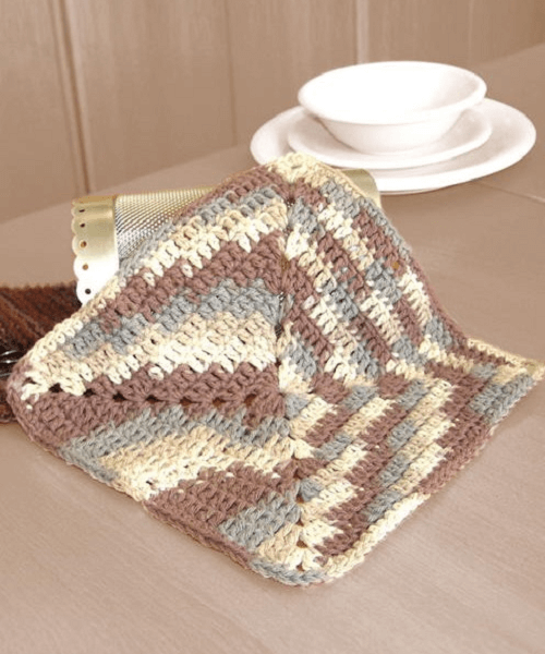 Easy Ombre Dishcloth Crochet Pattern by Lily Sugar n' Cream