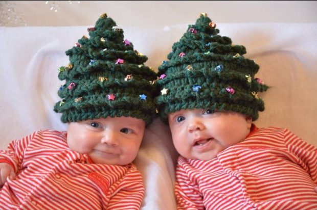 Crochet Christmas tree hat pattern babies