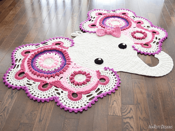 Elephant Rug Crochet Pattern by Irarott Patterns