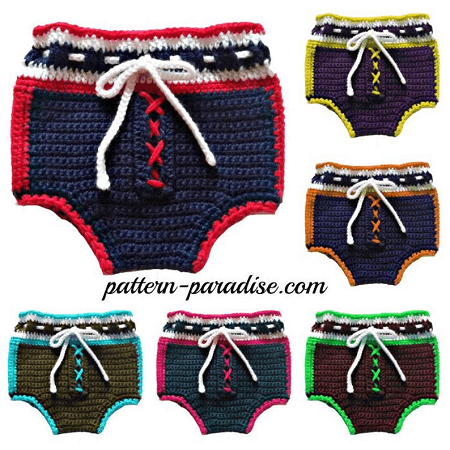 Football Inspired Diaper Cover Crochet Pattern by The Pattern Paradise