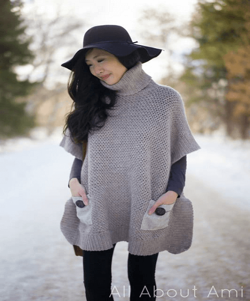 Granite Poncho Crochet Pattern by All About Ami