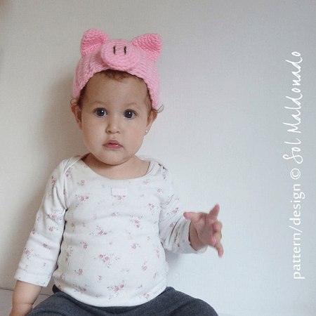 Head Wrap Pig Ears Crochet Pattern by By Sol