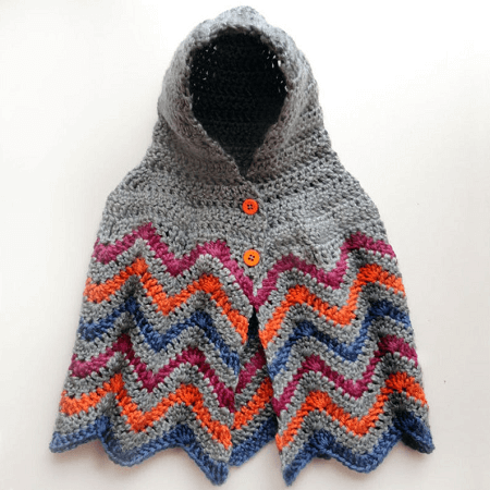 Hooded Chevron Poncho Crochet Pattern by Crochet Spot Patterns